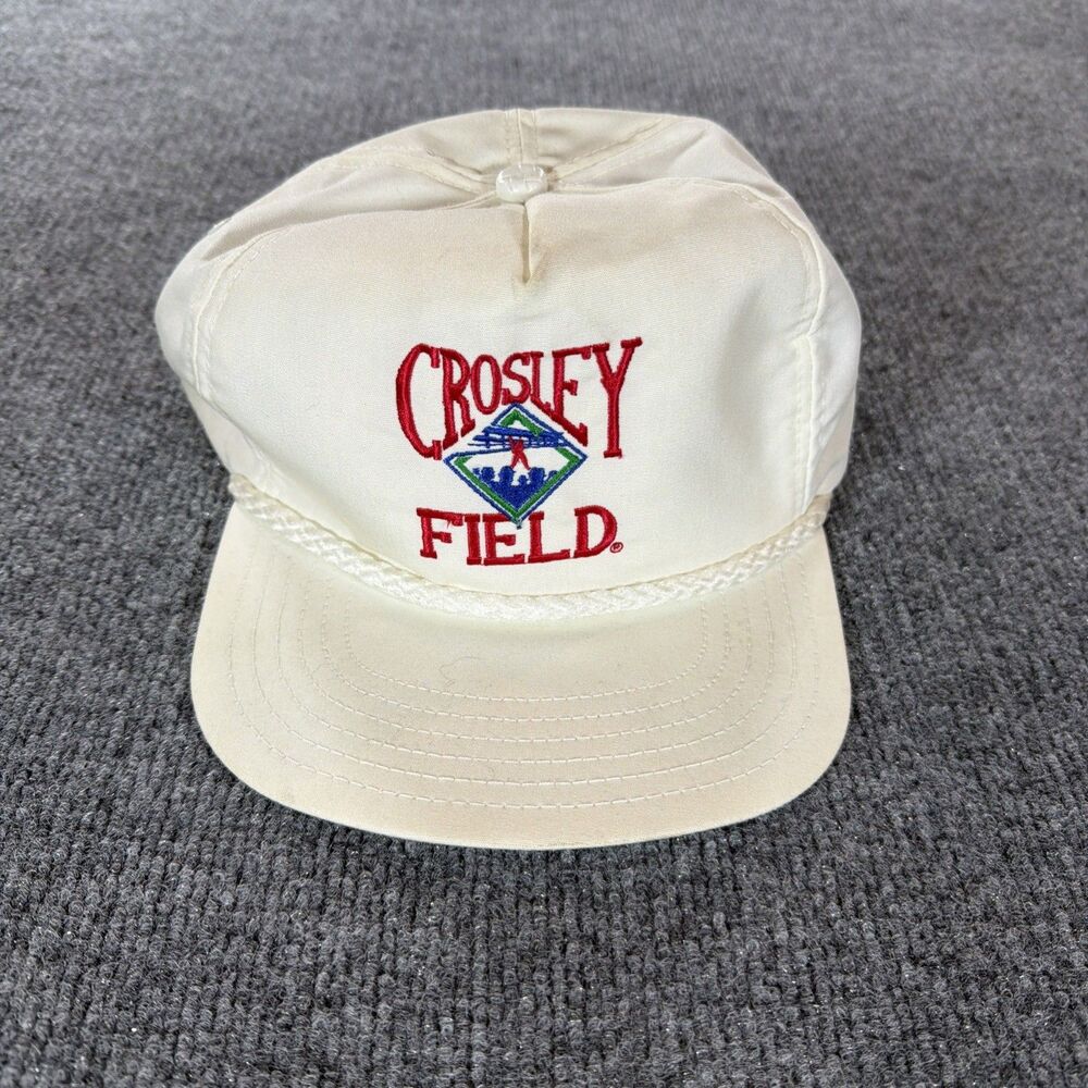 Vintage Cincinnati Reds Crosley Field MLB Baseball Cap Hat Strapback Rope Brim